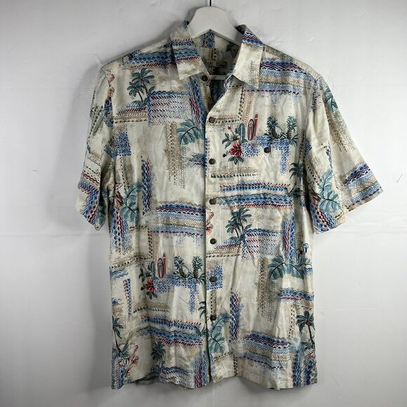 Batik Bay Size M Hawaiian Shirt Aloha Button Up Hula Girl Surf Boards Pineapples - Picture 2 of 11